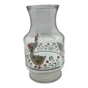 Vtg 1987 Anchor Hocking‎ Clear Glass Goose Carafe Country Farmhouse Cottagecore